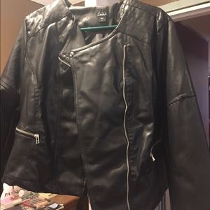 Black faux leather jacket large